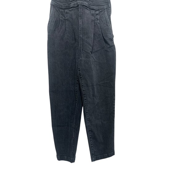Madewell Tapered Ballon Overall Jumpsuit Womens 6 Black Denim Cross Back Casual - Picture 8 of 16